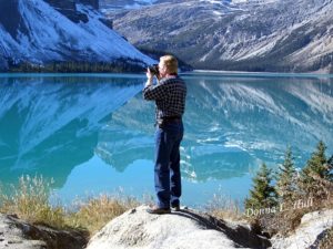 Photographer Alan at Bow Lake Candada Alan photographs Bow Lake