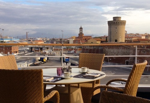 Breakfast view of Livorno, Italy