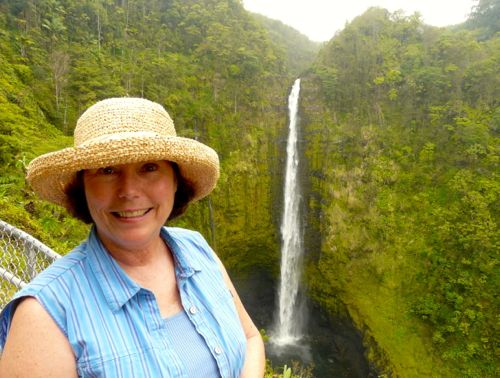 Donna Hull at Akaka Falls on the Big Island of Hawaii
