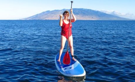 Donna Hull paddleboarding on Maui