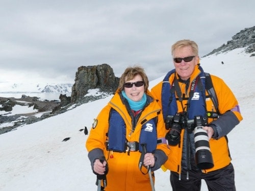 Donna and Alan Hull exploring Antarctica