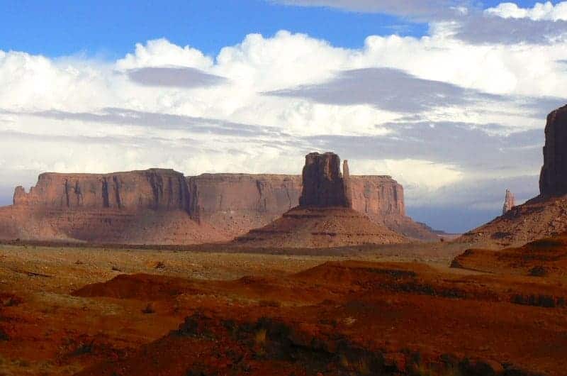 The valley scenery reveals itself starting into the Monument Valley Scenic Drive.