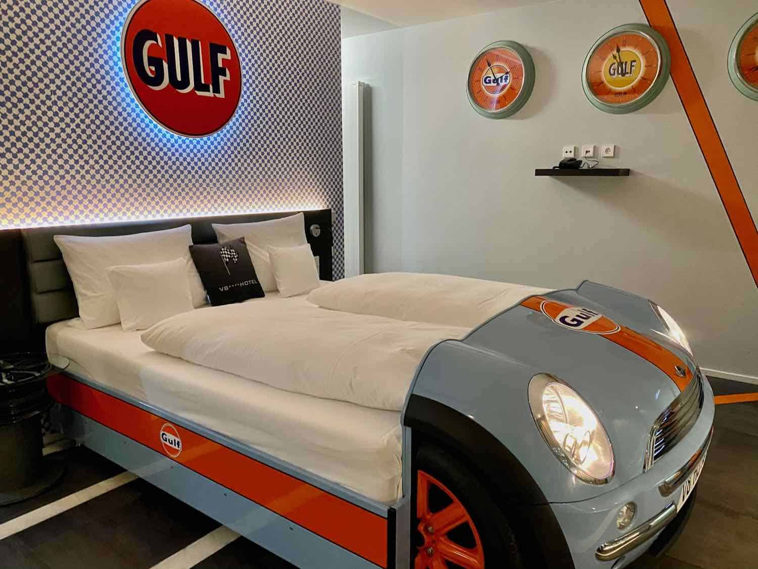 Bed made out of a mini-cooper car