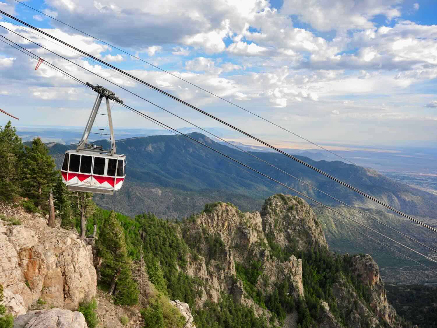 Riding the Sandia Peak Tramway is a fun outdoor thing to do in Albuquerque NM.
