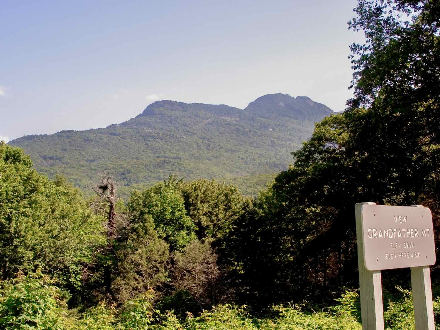 View of Grandfather Mountain in North Carolina.